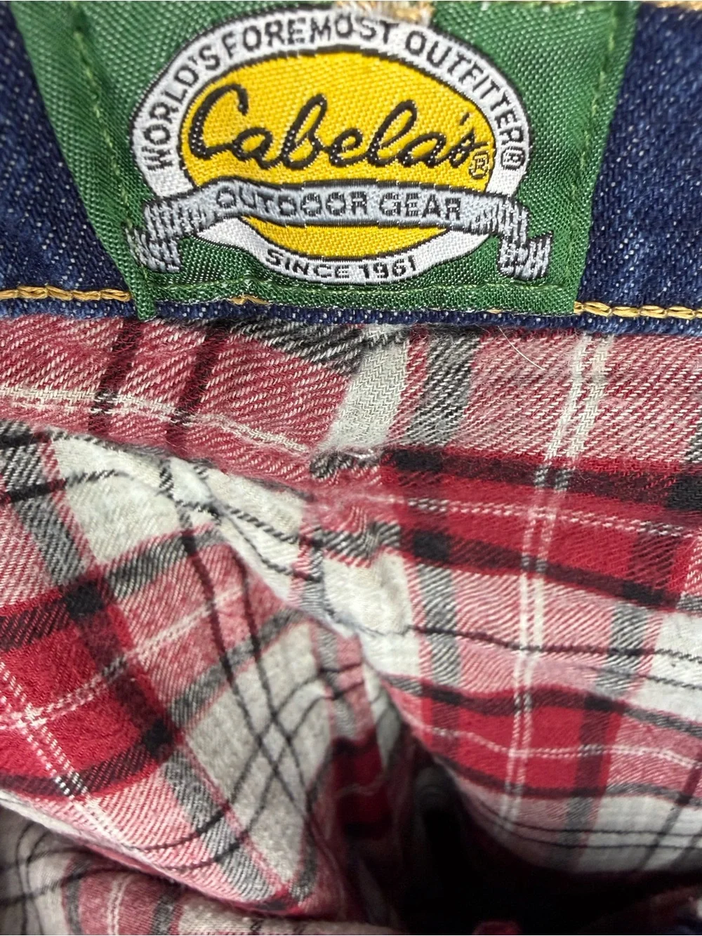 Cabela's Navy Straight-Leg Men's Jeans Flannel Lined